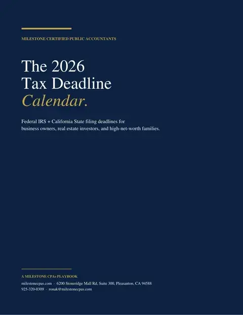 2026 Tax Deadline Calendar cover