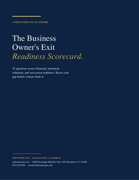The Business Owner's Exit Readiness Scorecard cover