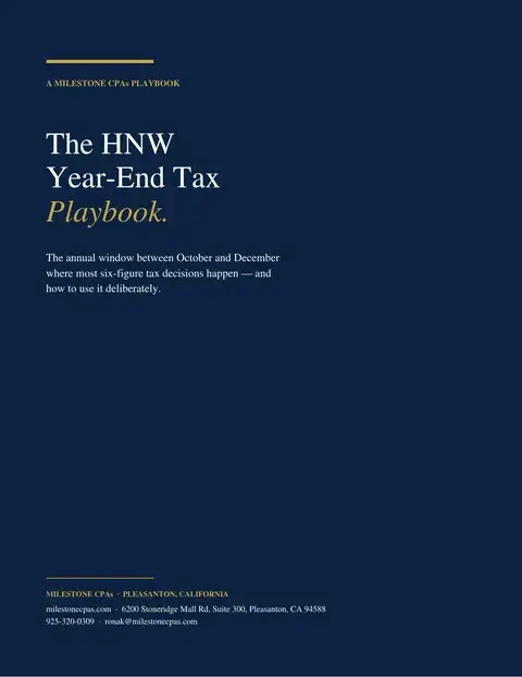 The HNW Year-End Tax Planning Playbook cover
